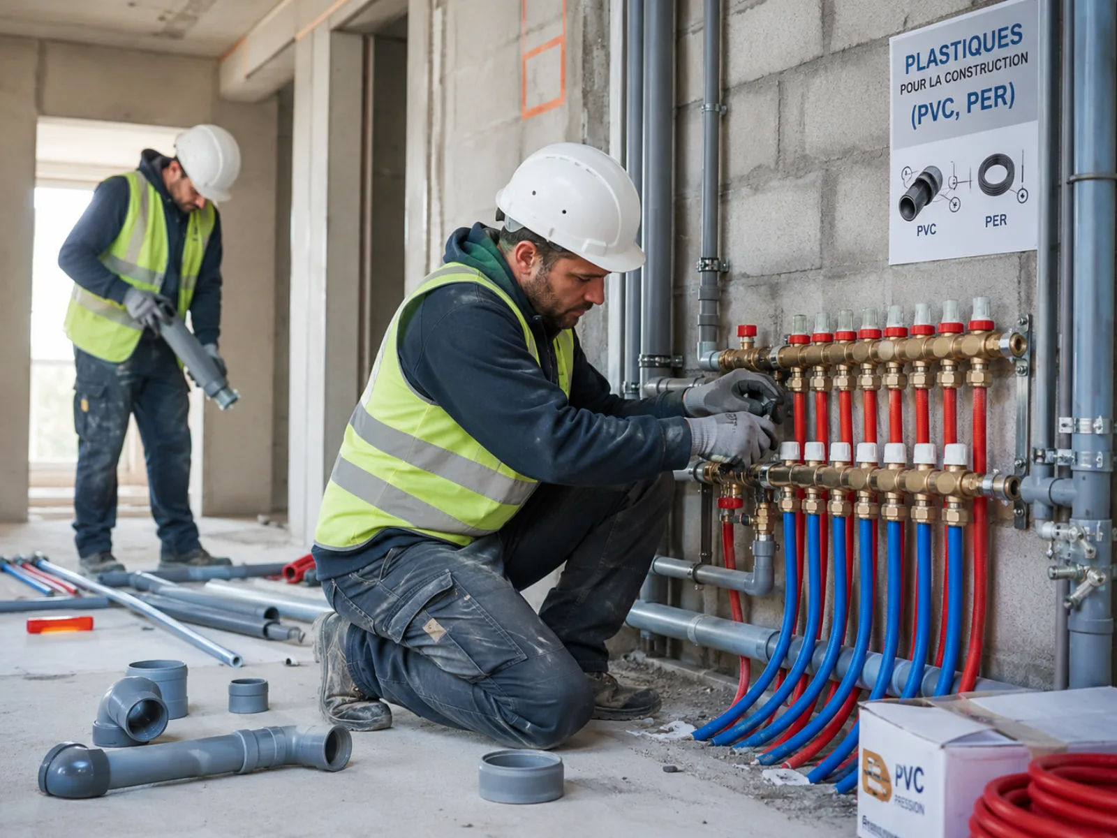 Plastiques pour la construction (PVC, PER)